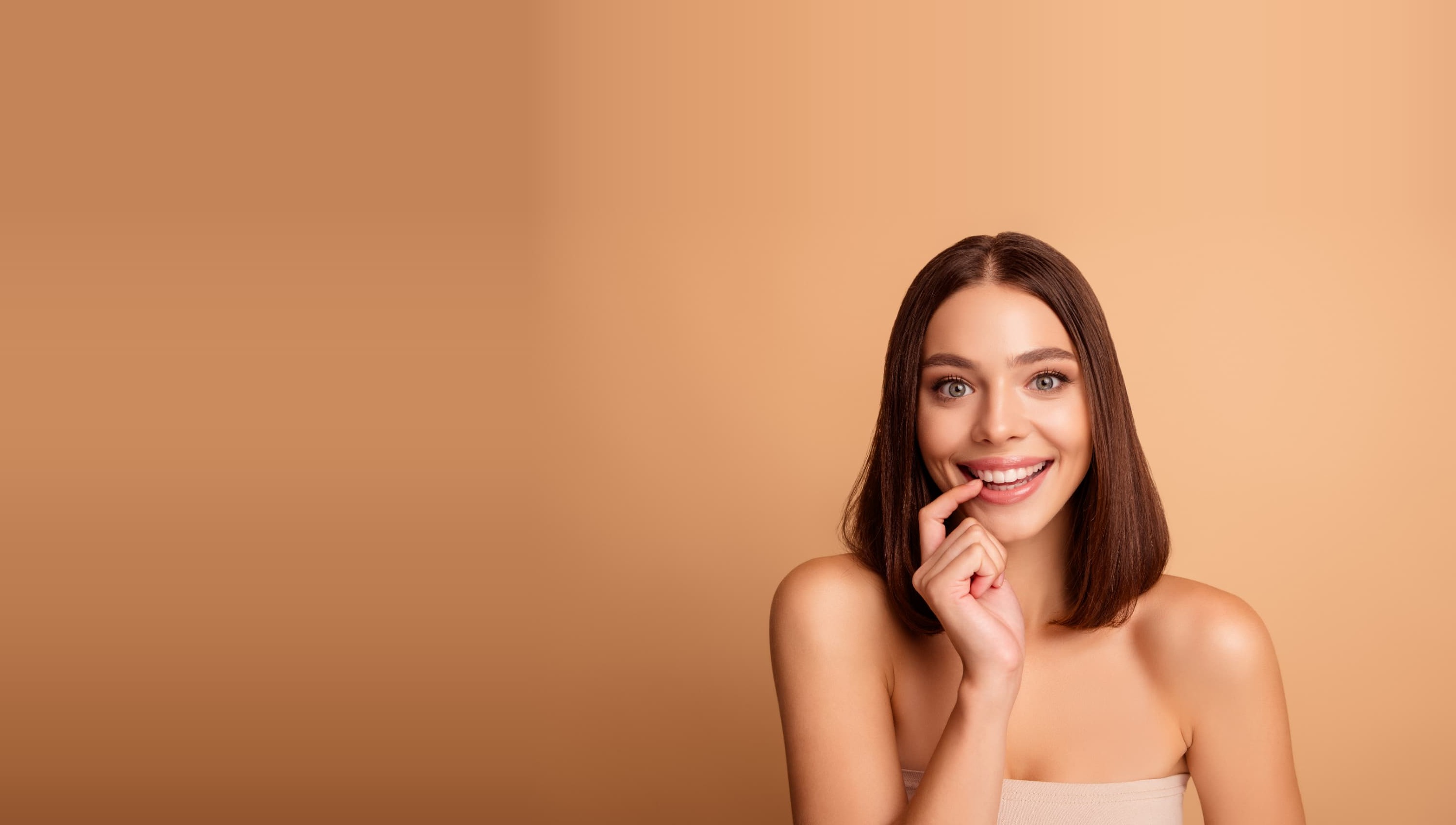 Woman with smooth, glowing skin after microneedling